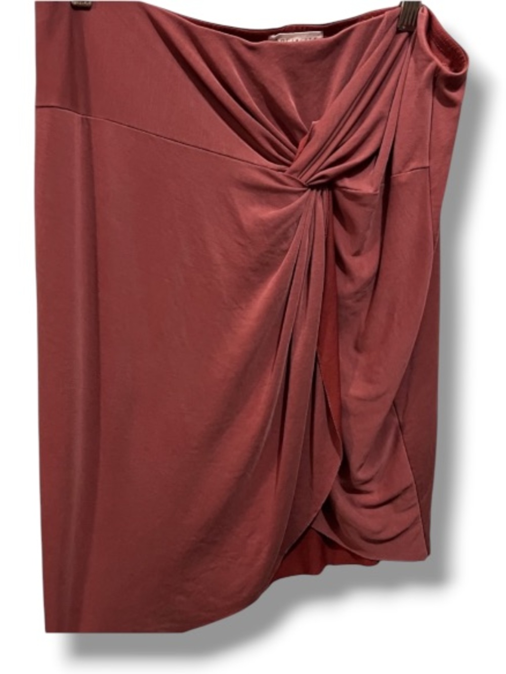 Socialite Women’s Side Slit Ruched Twisted A-Line Midi Wrap Effect Stretch Skirt